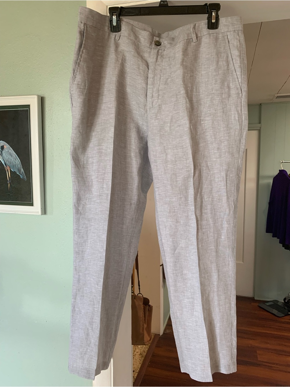 Tasso Elba Men's 100% Linen coastal beachy Pants Bluish grey Size Large 36/30